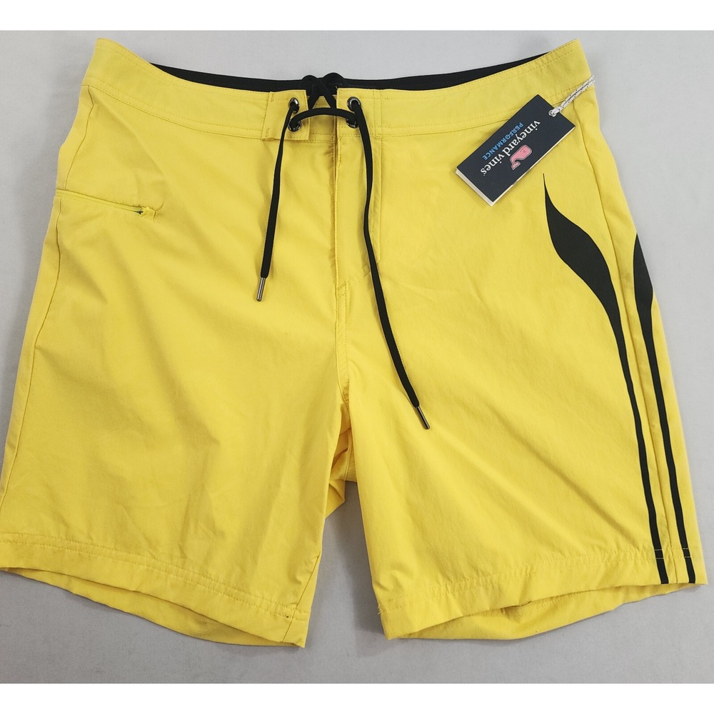 Vineyard Vines Performance OTG Swim Trunks Mens 32 7" Yellow 1M001371 NEW